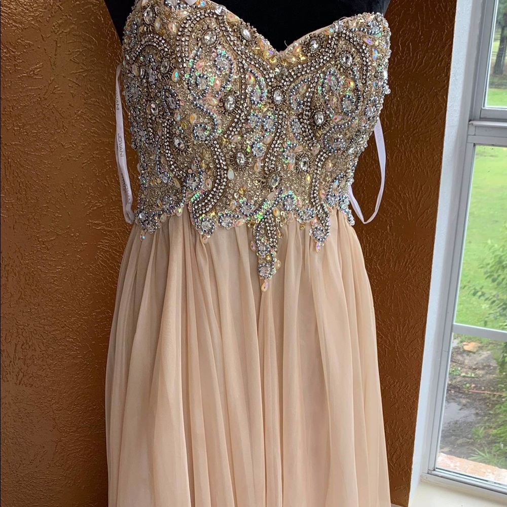 Stunning light pink Jovani maxi dress